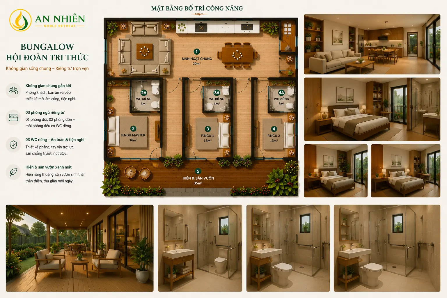 Bungalow Hội đoàn Tri thức tại An Nhiên